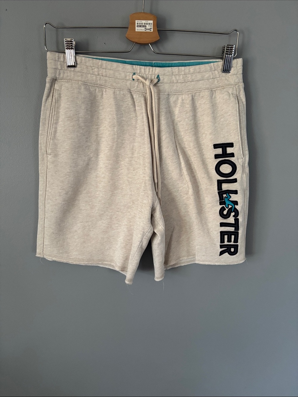 Hollister Heather Gray Lounge Shorts with Teal Trim